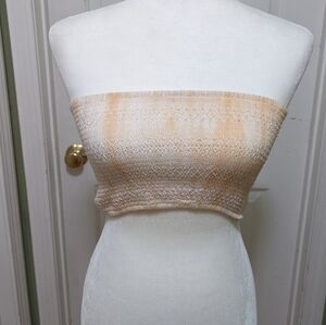 Beige Strapless Bandeau Top